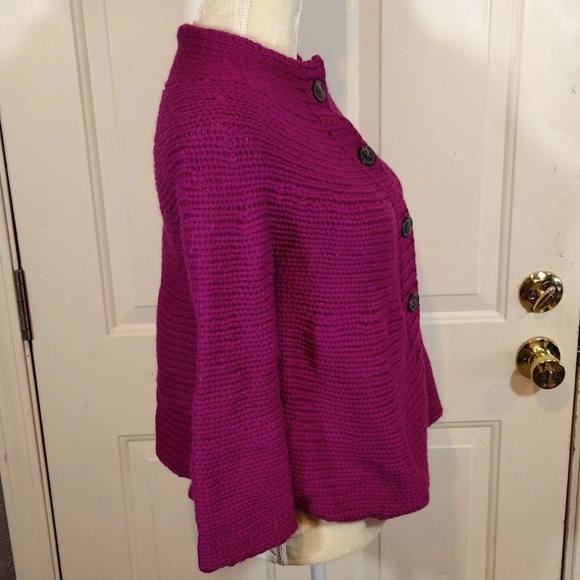 Moda International Purple Button Down Knitted Cardigan - Picture 3 of 12